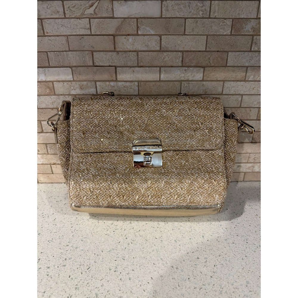Betsey Johnson Y2K Straw Satchel Crossbody‎ Purse